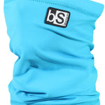 BlackStrap Kids Tube Dual Layer 2024 - A light blue neck gaiter with a black logo patch featuring white letters "bs" on top of it.