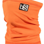 BlackStrap Kids Tube Dual Layer 2024 - A bright orange neck gaiter with a black logo patch featuring white letters "bs" in a square box.