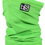 BlackStrap Kids Tube Dual Layer 2024 - A neon green neck gaiter with a black logo featuring "bs" in white letters.
