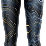 BlackStrap Women's Cloudchaser Bottom Baselayer 2024 - A black baselayer with a subtle white marbled pattern and gold flecks.