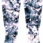 BlackStrap Women's Pinnacle Bottom Baselayer 2024 - A pair of black and white tie-dye patterned leggings with a high waistband.