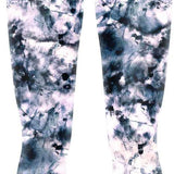 BlackStrap Women's Pinnacle Bottom Baselayer 2024 - A pair of black and white tie-dye patterned leggings with a high waistband.