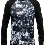 BlackStrap Skyliner Crew Top Baselayer 2024 - A black crew-neck top with a white and grey abstract pattern on the chest area.