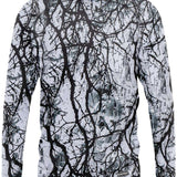 BlackStrap Summit Base Layer Hoodie 2024 - A black and white hoodie with a tree branch pattern on it.