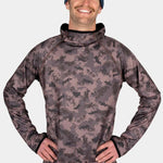 BlackStrap Summit Base Layer Hoodie 2024 - A black hoodie with a white snowboard graphic on the front.