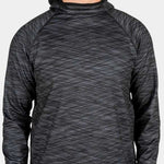 BlackStrap Summit Base Layer Hoodie - A black hoodie with a diagonal white stripe pattern on chest and sleeves.