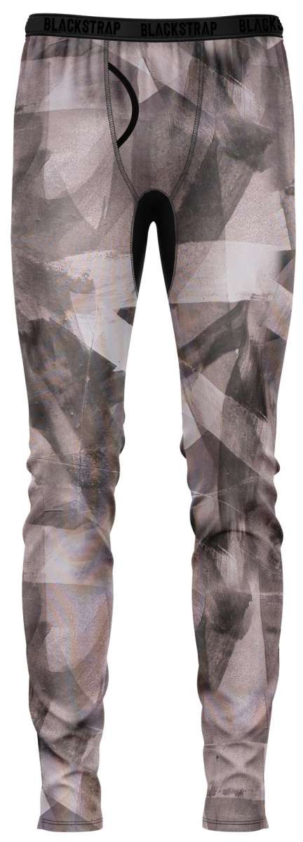 BlackStrap Summit Bottom Baselayer 2024 - A black baselayer with a geometric pattern of white shapes and lines.