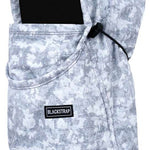 BlackStrap Team Hood Print Balaclava 2024 - A gray and white camouflage print balaclava with a black drawstring at the neck.