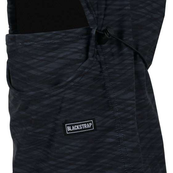 BlackStrap Team Hood Print Balaclava 2024 - A black balaclava with a subtle white and grey patterned hood print.