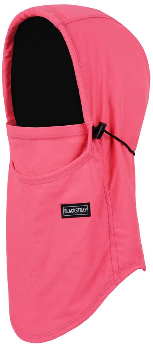 BlackStrap Team Hood Solid Balaclava 2024 - A solid black balaclava with a hood and adjustable drawstring at the neck.