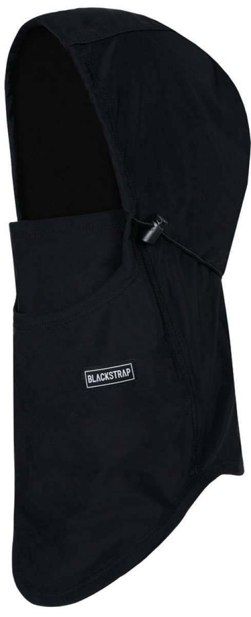 BlackStrap Team Hood Solid Balaclava 2024 - A black balaclava with a hood and solid color design.
