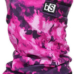 BlackStrap The Tube Print Dual Layer 2024 - A pink and purple abstract patterned neck gaiter with a black logo patch on the upper right side.