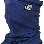 BlackStrap The Tube Print Dual Layer 2024 - A navy blue neck gaiter with a repeating floral pattern and black trim.