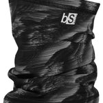 BlackStrap The Tube Print Dual Layer 2024 - A black neck gaiter with a white and grey abstract pattern of lines.