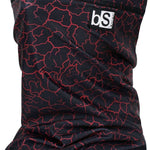 BlackStrap The Tube Print Dual Layer 2024 - A black neck gaiter with a red lightning bolt pattern.