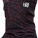 BlackStrap The Tube Print Dual Layer 2024 - A black neck gaiter with a red lightning bolt pattern.