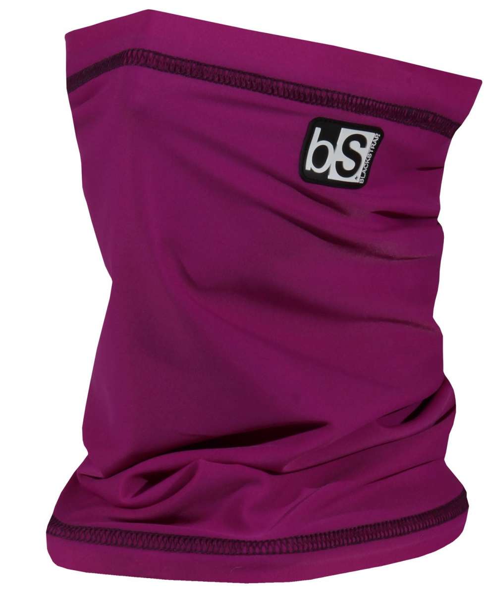 BlackStrap The Tube Solid Dual Layer 2024 - A solid purple balaclava with a black zipper on one side.