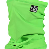 BlackStrap The Tube Solid Dual Layer 2024 - A neon green neck gaiter with a black logo patch on the upper right side.