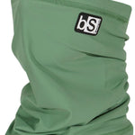 BlackStrap The Tube Solid Dual Layer 2024 - A sage green neck gaiter with a black logo patch on the upper right side.