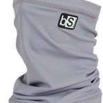 BlackStrap The Tube Solid Dual Layer 2024 - A solid gray neck gaiter with a black logo patch on the upper right side.