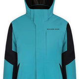 Boulder Gear Boys Cody Insulated Jacket 2024 - A light blue jacket with black accents on the sleeves and chest, featuring a hood and two zippered pockets.
