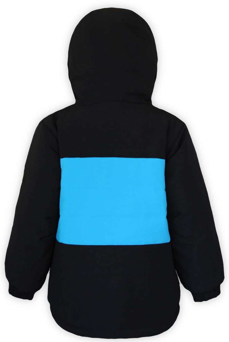 Boulder Gear Boys Grit Insulated Jacket 2022-2023 - A black insulated jacket with a blue stripe across the back.