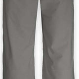 Boulder Gear Dispatch Removable Bib Pant 2022 - A pair of gray bib pants with a black logo on the left thigh and a zippered pocket on the right side.