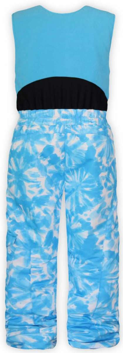 Boulder Gear Girls Hailey Insulated Bib 2022-2023 - A light blue bib with a darker blue snowflake pattern and a black waistband.