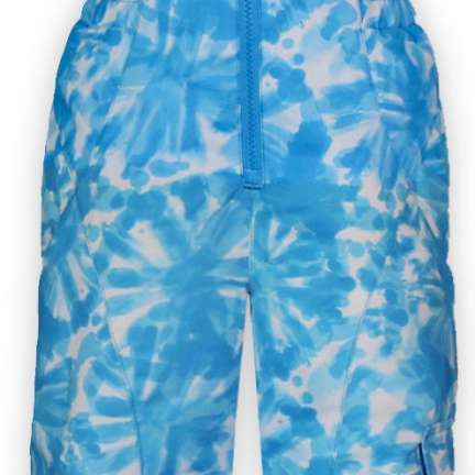 Boulder Gear Girls Hailey Insulated Bib 2022-2023 - A blue and white snowsuit with a tie-dye pattern, featuring a zipper down the front.
