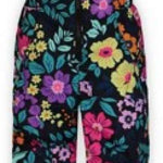 Boulder Gear Girls Hailey Insulated Bib 2024 - A black bib with a colorful floral pattern of pink, purple, yellow and orange flowers with green leaves.