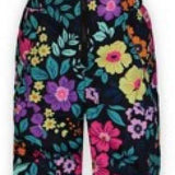 Boulder Gear Girls Hailey Insulated Bib 2024 - A black bib with a colorful floral pattern of pink, purple, yellow and orange flowers with green leaves.