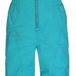 Boulder Gear Girls Hailey Insulated Bib 2024 - A turquoise insulated snowsuit with a zipper down the front and two pockets on either side of the waist.
