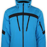 Boulder Gear Hyper Tech Insulated Jacket 2022-2023 - A blue jacket with black accents and a hood, featuring two zippered pockets on the front.