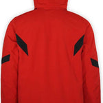 Boulder Gear Hyper Tech Insulated Jacket 2022-2023 - A red jacket with black accents on the shoulders and chest, featuring a hood and zippered pockets.