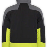 Boulder Gear Impact Tech Insulated Jacket 2022-2023 - A black jacket with gray accents and a hood, featuring a zippered front and two side pockets.