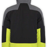 Boulder Gear Impact Tech Insulated Jacket 2022-2023 - A black jacket with gray accents and a hood, featuring a zippered front and two side pockets.