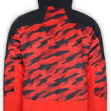 Boulder Gear Impact Tech Insulated Jacket 2022-2023 - A black and red camo patterned jacket with a hood, featuring a zippered front and two side pockets.