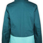 Boulder Gear Women's June Insulated Jacket 2022-2023 - A dark teal jacket with a hood, featuring a solid color design and zippered pockets on both sides.