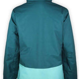 Boulder Gear Women's June Insulated Jacket 2022-2023 - A dark teal jacket with a hood, featuring a solid color design and zippered pockets on both sides.