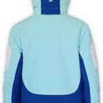 Boulder Gear Junior's Charlotte Insulated Jacket 2022-2023 - A light blue jacket with a darker blue stripe on the hood and white accents on the sleeves.