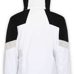 Boulder Gear Women's Deon Insulated Jacket 2022-2023 - A black and white jacket with a hood, featuring a zippered front and two side pockets.