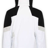 Boulder Gear Women's Deon Insulated Jacket 2022-2023 - A black and white jacket with a hood, featuring a zippered front and two side pockets.