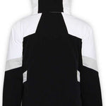Boulder Gear Women's Deon Insulated Jacket 2022-2023 - A black and white jacket with a hood, featuring a zippered front and two side pockets.