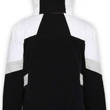 Boulder Gear Women's Deon Insulated Jacket 2022-2023 - A black and white jacket with a hood, featuring a zippered front and two side pockets.