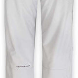 Boulder Gear Women's Journey Insulated Pant 2023 - White snow pants with a zippered pocket on the right thigh and adjustable Velcro straps at the waist.