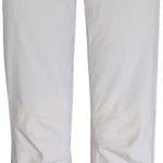 Boulder Gear Women's Journey Insulated Pant 2023 - White snow pants with black zipper and buckle details on waistband.