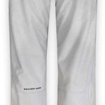 Boulder Gear Ladies Journey Insulated Pant 2024 - A pair of white snow pants with a zippered pocket on the right thigh and a small logo on the left hip.