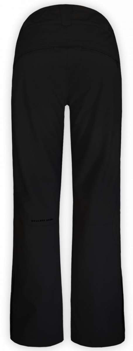 Boulder Gear Ladies Journey Insulated Pant 2024 - Black insulated ski pants with a subtle logo on the left thigh and a small pocket on the right hip.