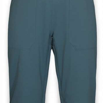 Boulder Gear Ladies Ski Bum Bib Pant 2024 - A pair of dark gray bib pants with black buckles and zippers, featuring a subtle pattern on the fabric.