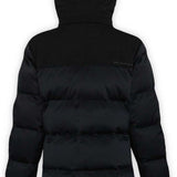 Boulder Gear Ladies Tai Insulated Jacket 2022-2023 - A black down-filled puffer jacket with a hood, featuring a zippered front and two side pockets.